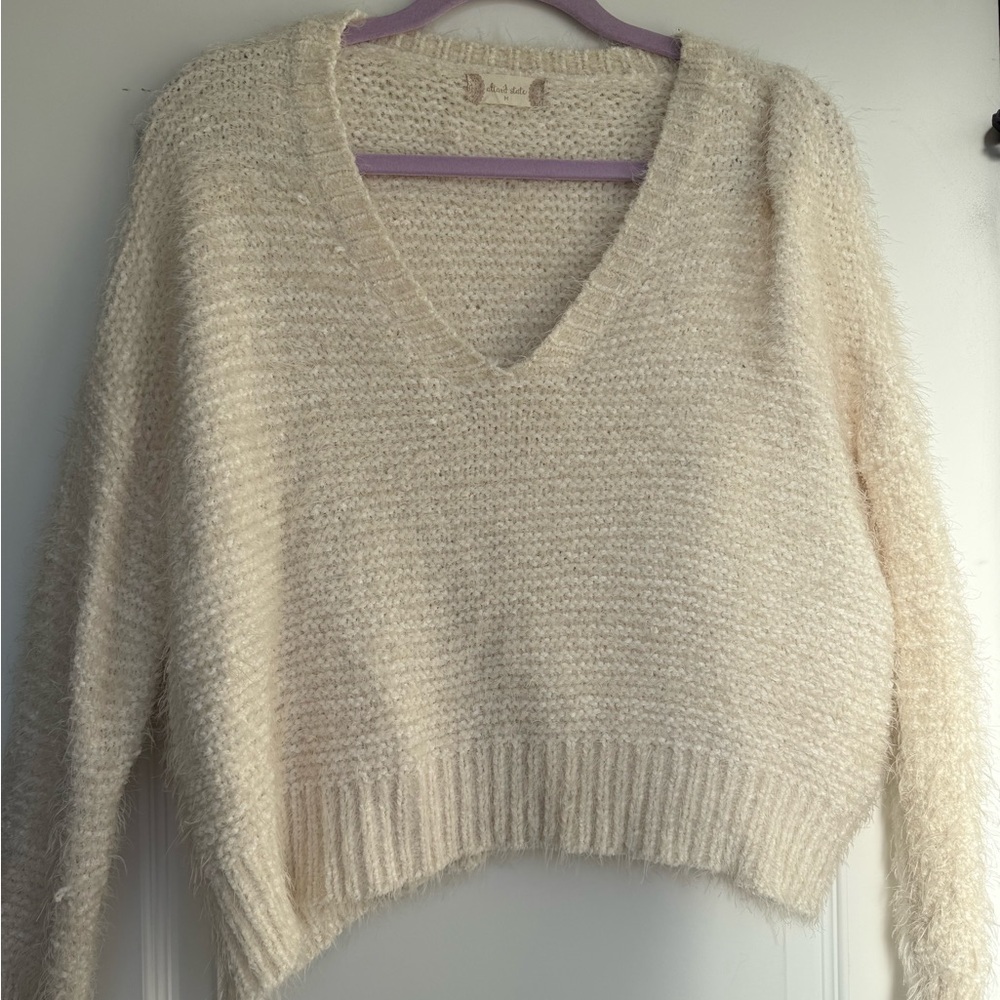 Altar'd State Cream V-Neck Sweater